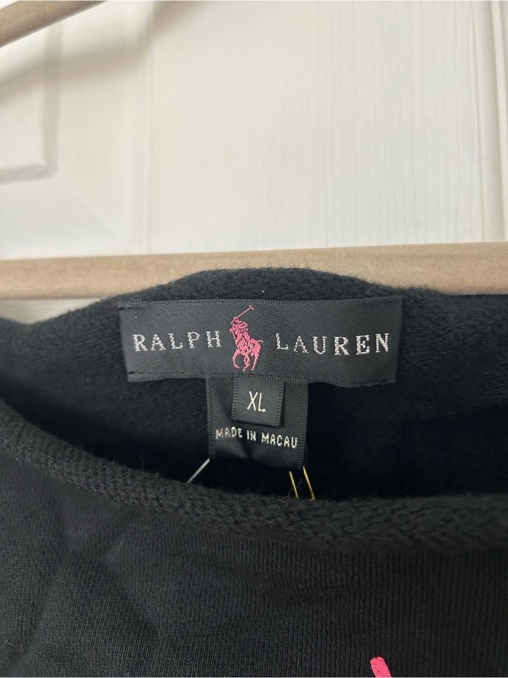 Ralph Lauren Black Label Vintage Pink Pony Off Shoulder Sweatshirt - Picture 4 of 11